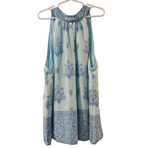 Vineyard Vines Guana floral halter top tie back blue womens XS